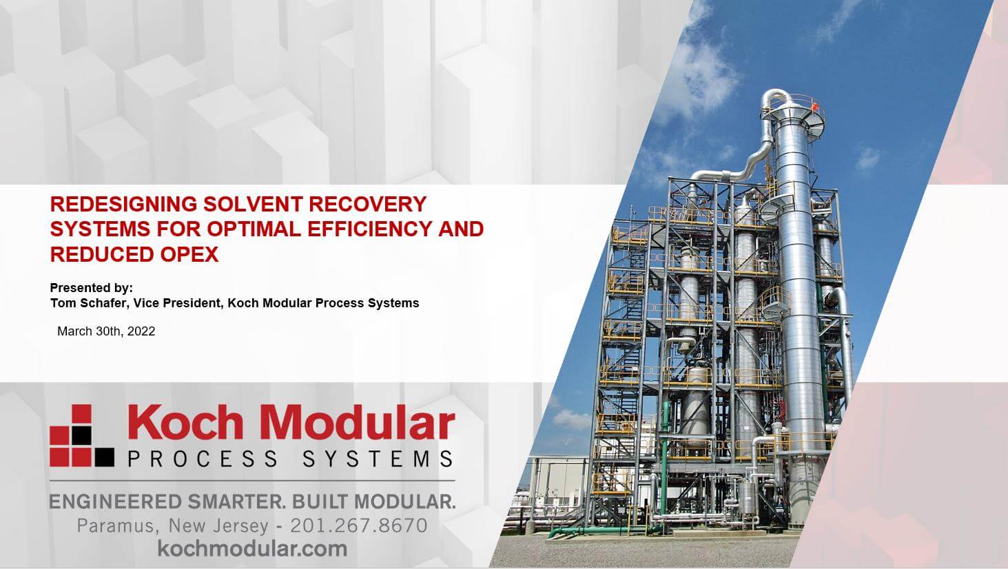 Redesigning Solvent Recovery Systems For Optimal Efficiency And Reduced OPEX